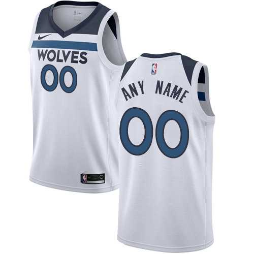 Men & Youth Customized Minnesota Timberwolves White Nike Association Edition Jersey